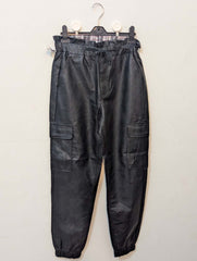 840 Women's Casual Leather Trousers | Soft Faux Leather Pants Pakistan - velnoor