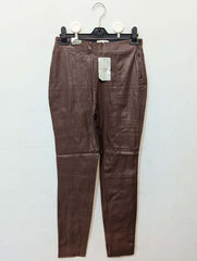 833 Women's Soft brown Leather Pants | Everyday Wear Leather Trousers Pakistan - velnoor