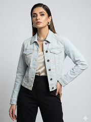 1172 Stylish Denim Jacket for Teen Girls Online Pakistan | Velnoor