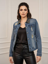 1160 Girls Trendy Denim Jacket – Modern & Soft Style Pakistan | Velnoor