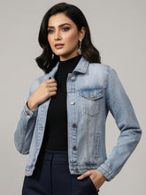 1149 Girls Casual Denim Jacket – Modern Winter Style Pakistan | Velnoor