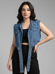 1418 Girls Long Denim Jacket – Street Fashion Pakistan | Velnoor