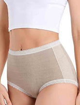 Premium Women’s Soft Mid-Waist Free Size Panty with Lace Trim & Breathable Side Panels