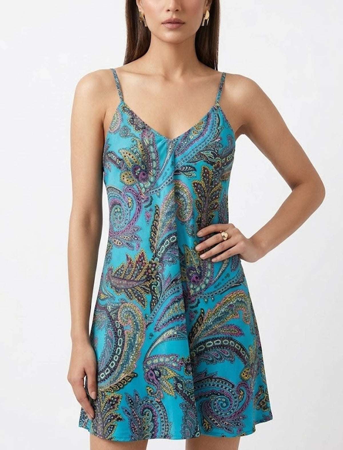 Imported Western mini dress chiffon mini dress No-843 Velnoor Store