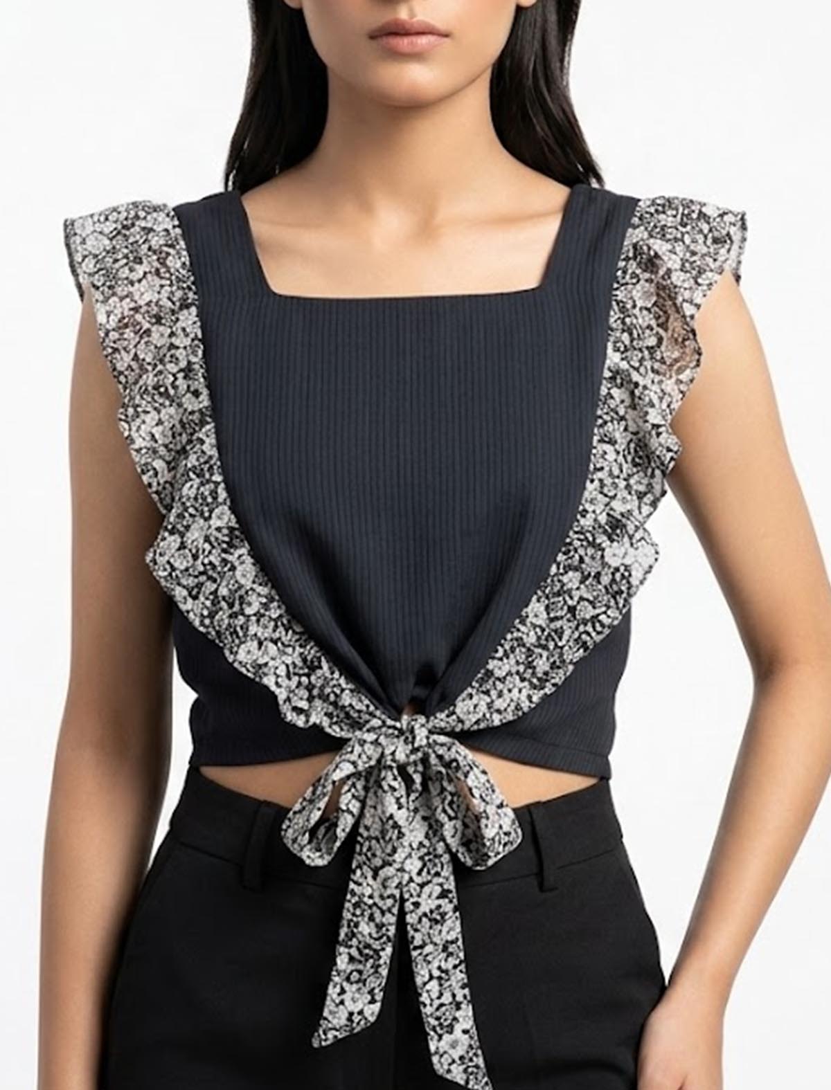 Imported crop top chiffon crop top No-1139 Velnoor Store
