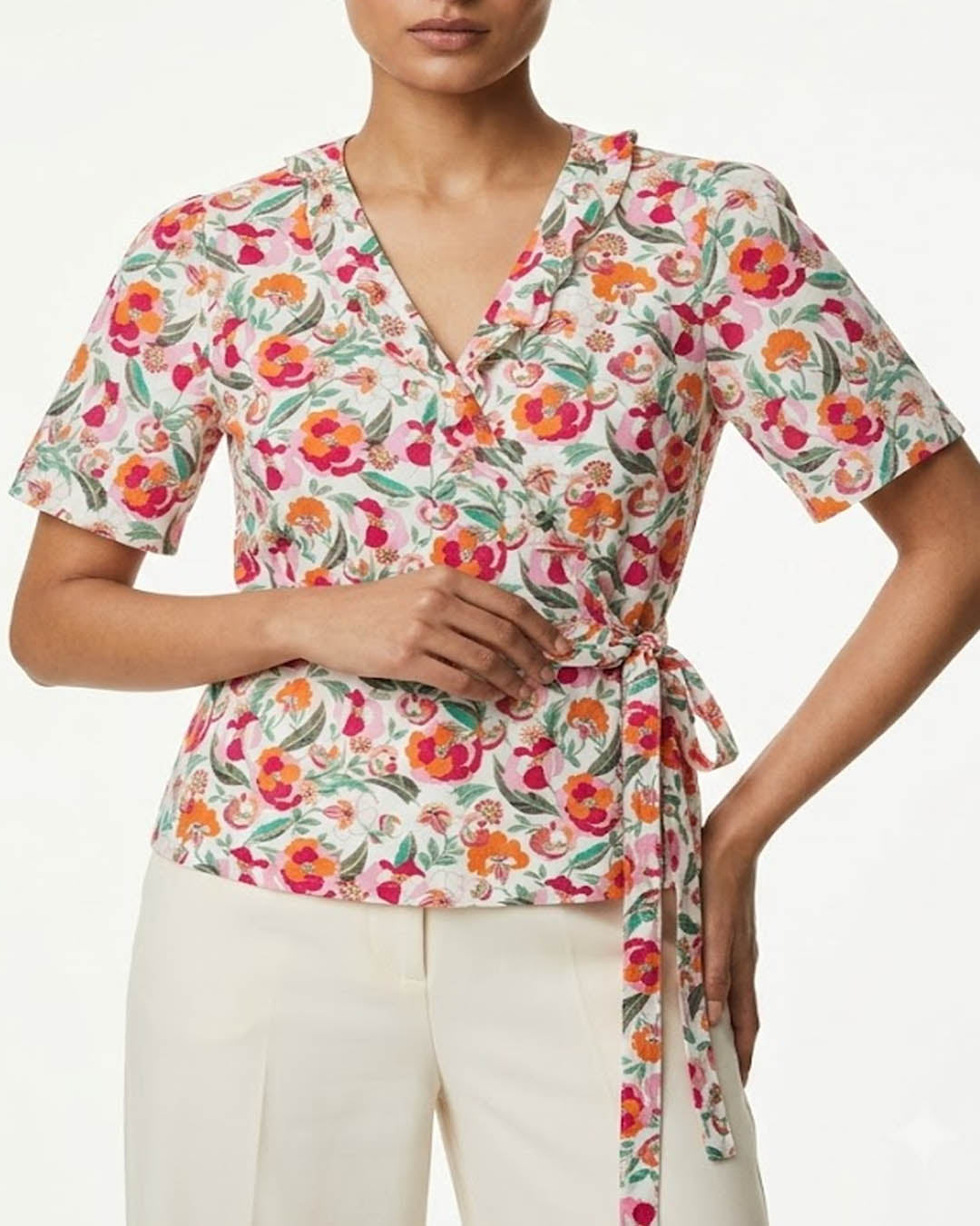 Imported Half sleeve top linen half sleeve top No-4110 Velnoor Store