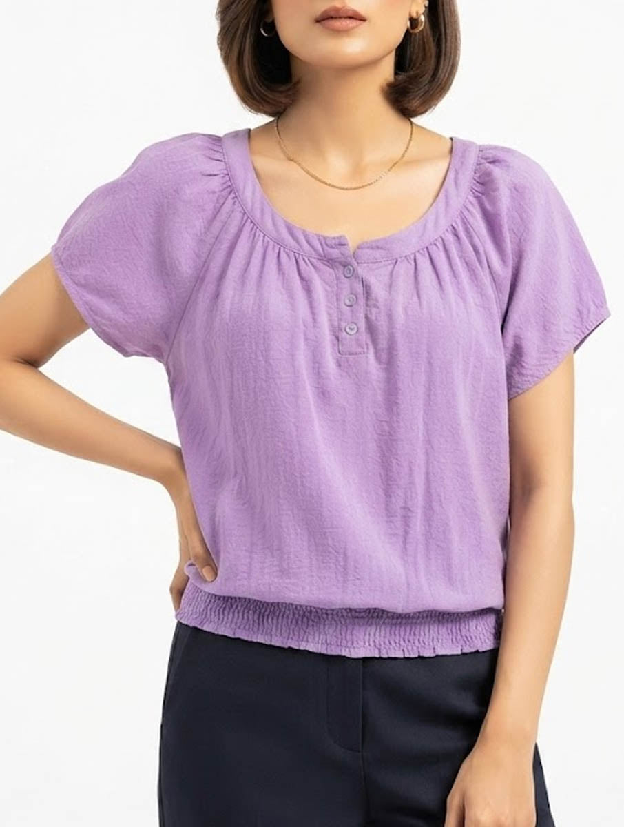 Imported Half sleeve top linen half sleeve top No-3272 Velnoor Store
