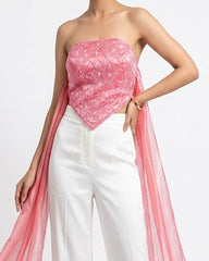 Imported Crop top Embroiderysequence crop top No-3314 Velnoor Store