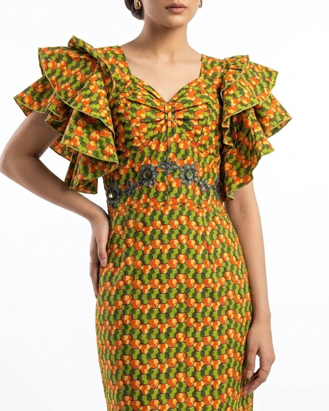 Imported Western long dress chiffon long dress No-4749 Velnoor Store