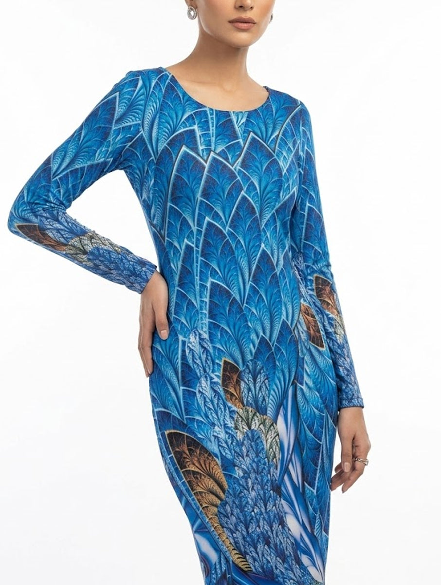 Mported Western Mini Dress jersey Long Dress No-632 Velnoor Store