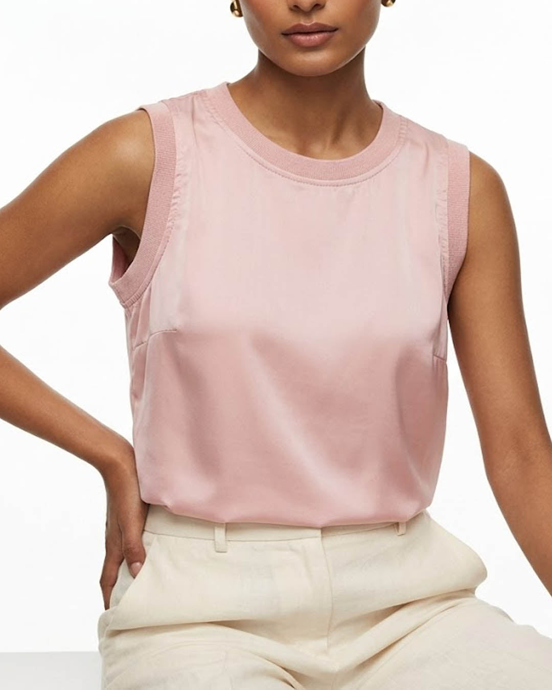 Imported Sleeveless silk sleeveless No-4662 Velnoor Store