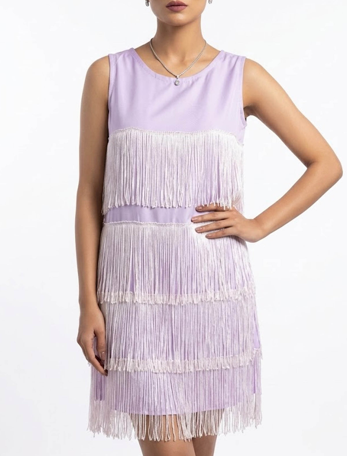 Imported Western mini dress silk mini dress No-840 Velnoor Store
