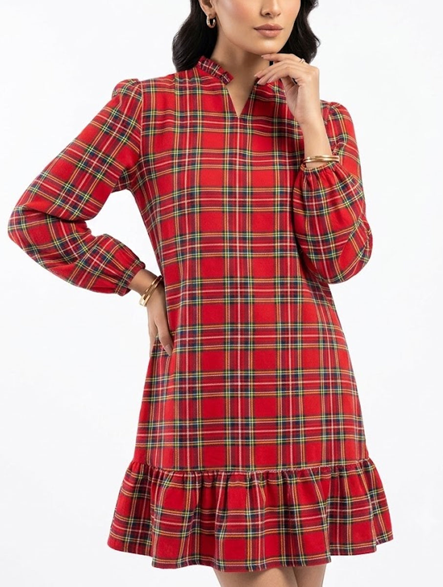 Imported Western Mini Dress Linen Mini Dress No-622 Velnoor Store