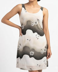 Imported Western mini dress silk jersey mini dress No-3597 Velnoor Store