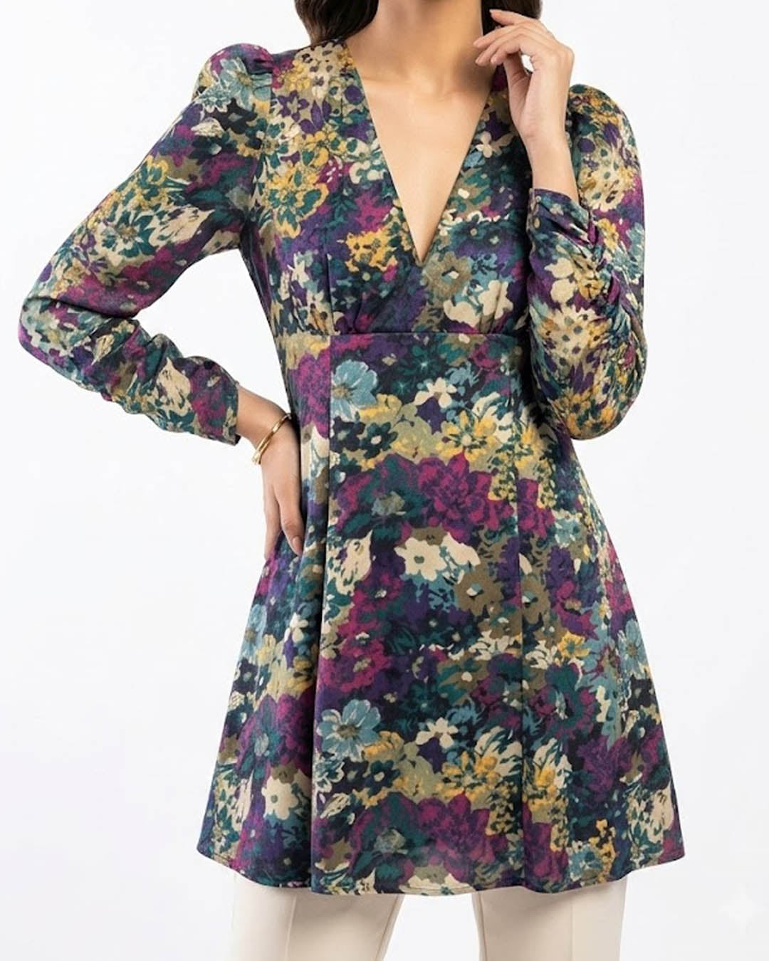 Imported Western Mini dress silk jersey mini dress No-2798 Velnoor Store