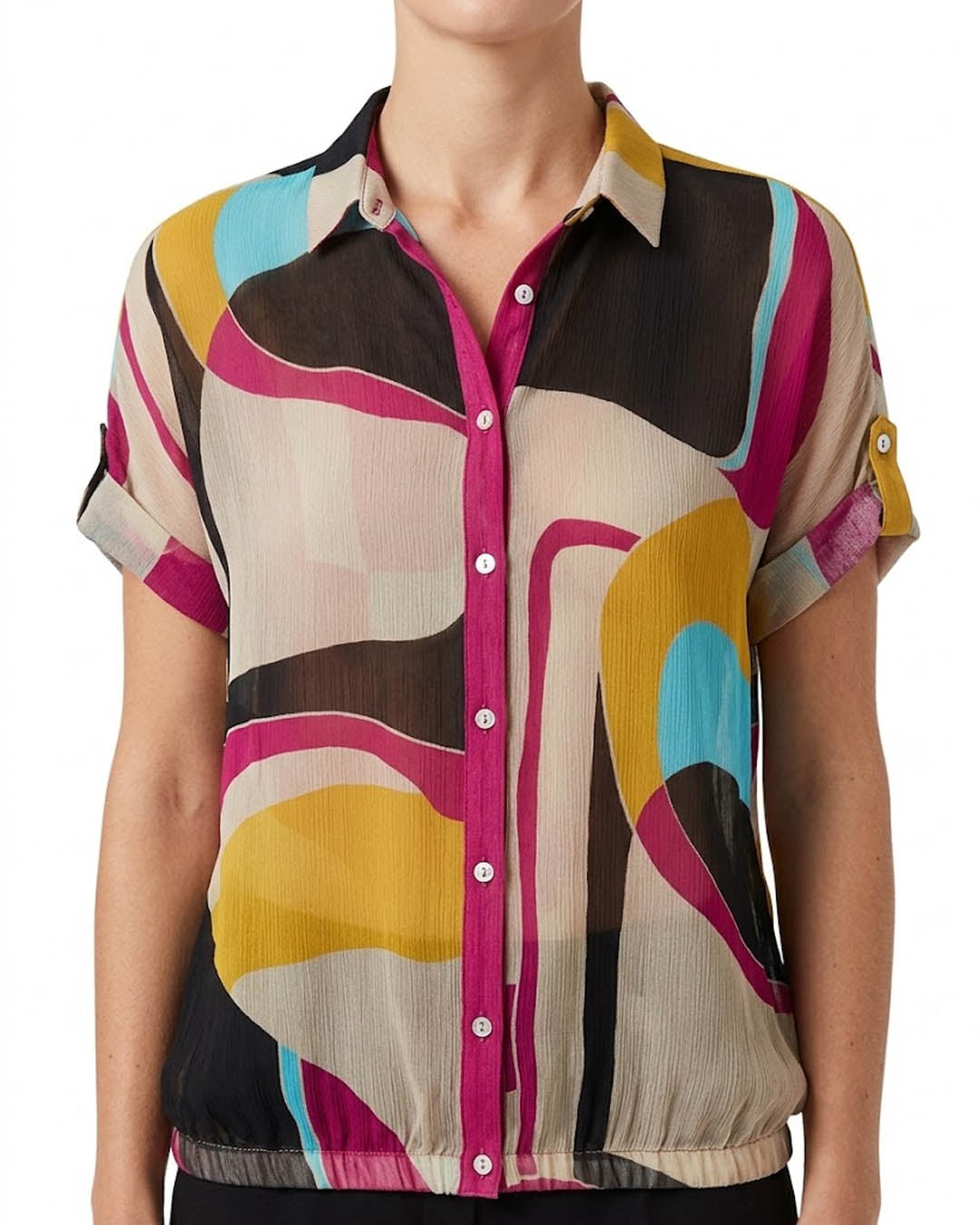 Imported Half sleeve top linen half sleeve top No-4837 Velnoor Store