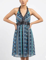 Imported Western mini dress silk jersey mini dress No-1408 Velnoor Store
