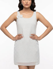 Imported Western mini dress silk mini dress No-782 Velnoor Store