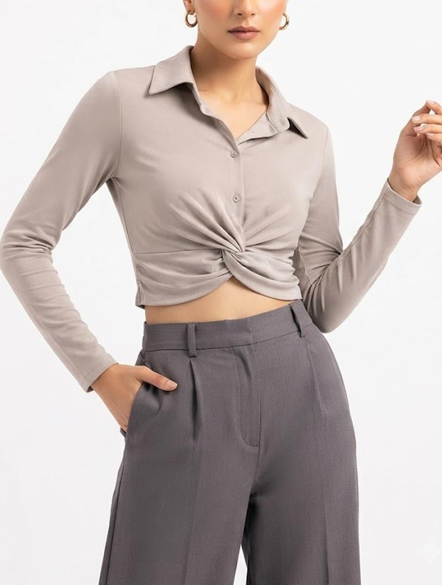Crop top silk crop top No-1879 Velnoor Store