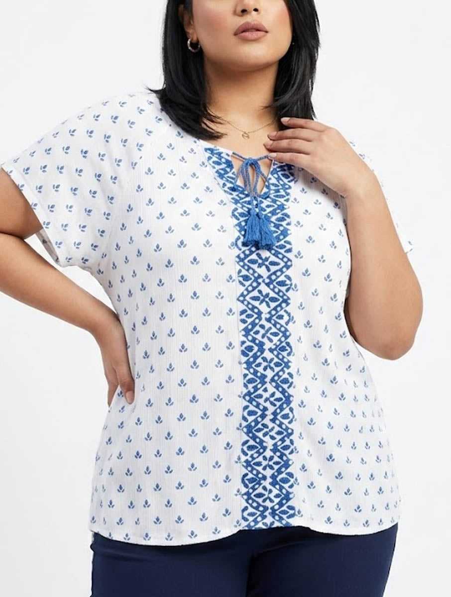 Imported Half sleeve top linen half sleeve top No-3477 Velnoor Store
