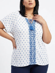 Imported Half sleeve top linen half sleeve top No-3477 Velnoor Store