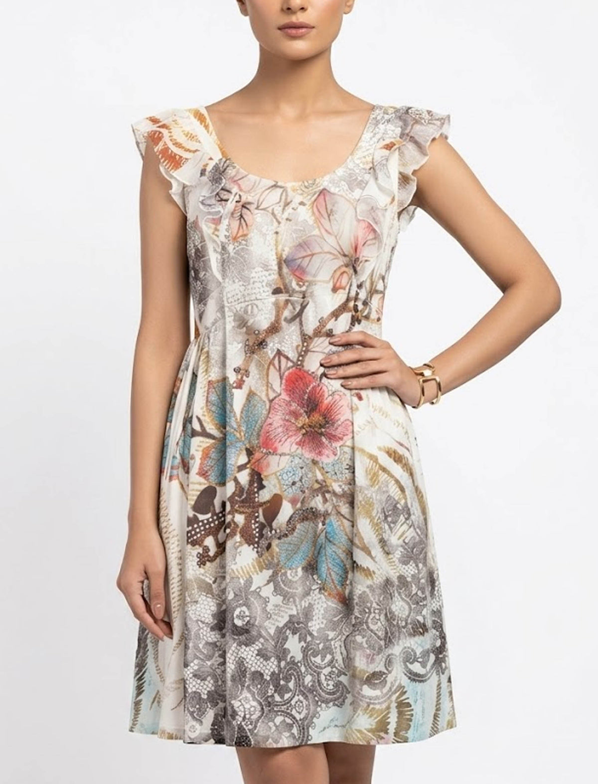 Imported Western mini dress silk jersey mini dress No-1374 Velnoor Store