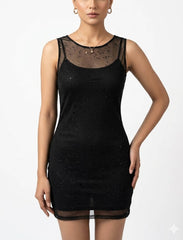 Imported Western mini dress net mini dress No-787 Velnoor Store