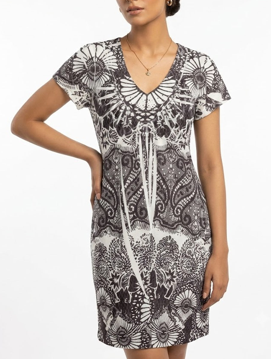 Imported Western Mini Dress Silk Mini Dress No-682 Velnoor Store