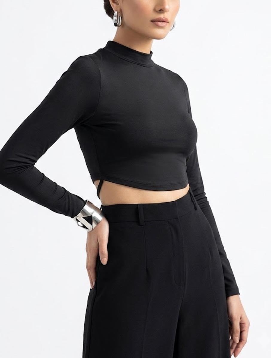 Crop top silk jersey crop top No-1957 Velnoor Store