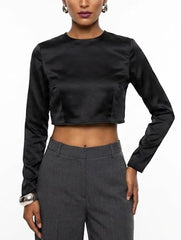 Crop top silk crop top No-1940 Velnoor Store