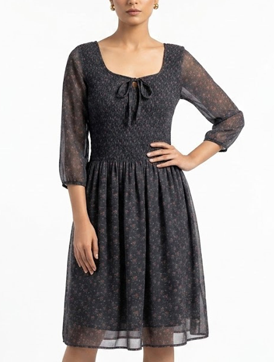 Imported Western Mini Dress Chiffon Mini Dress No-669 Velnoor Store