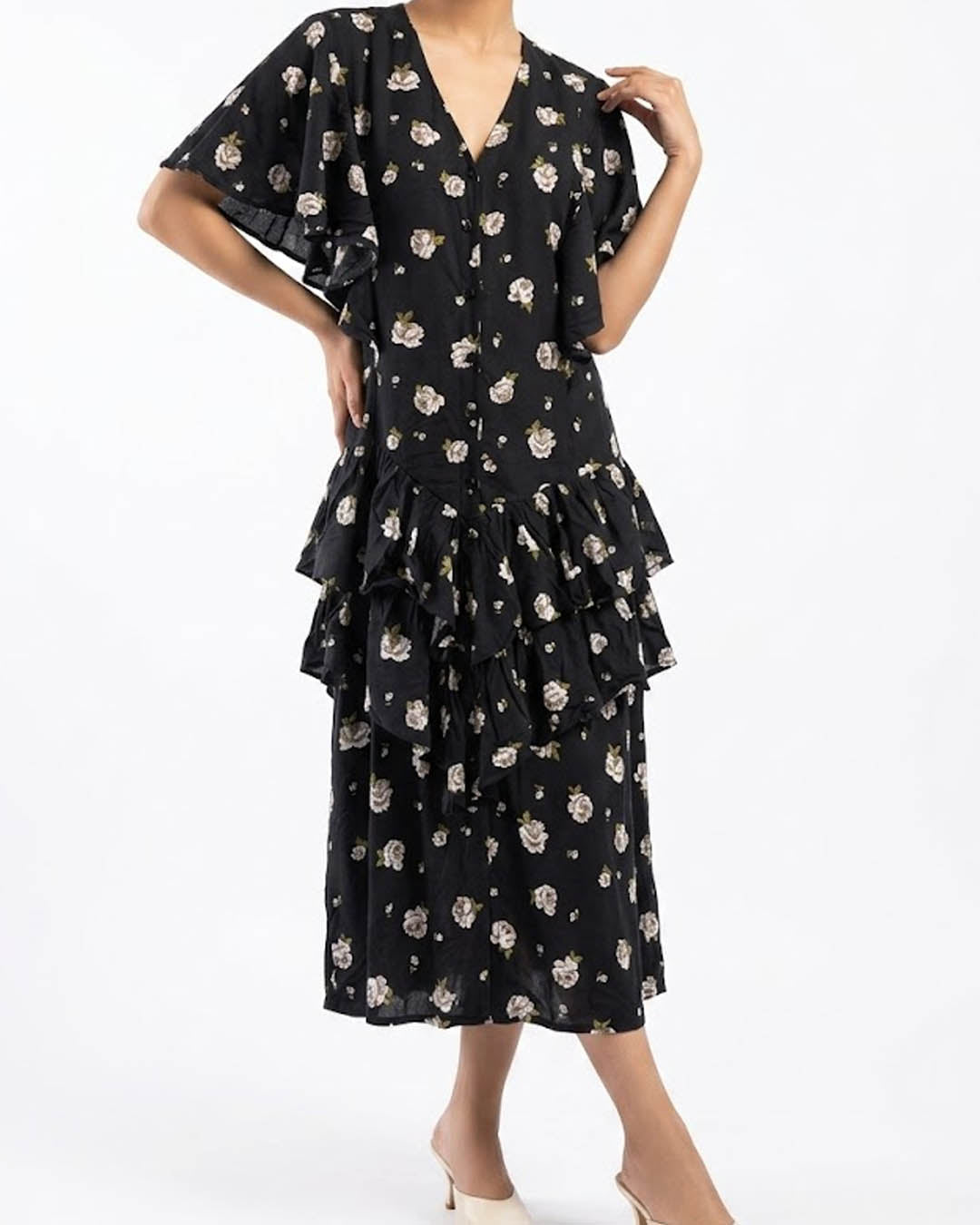 Imported Western long dress chiffon long dress No-4743 Velnoor Store