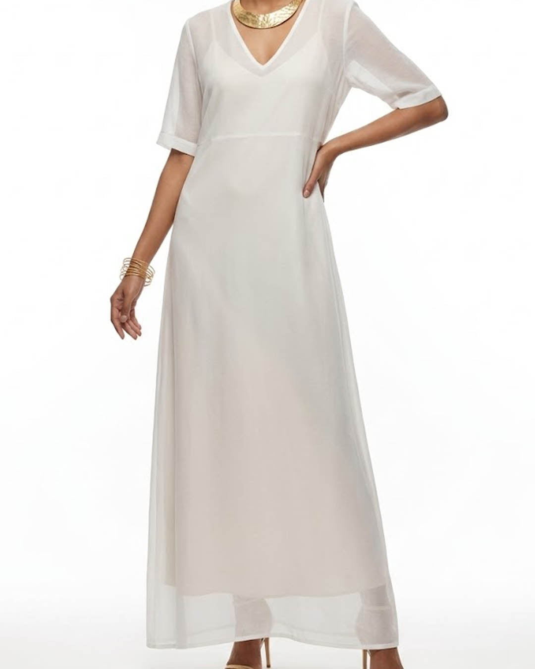 Imported Western long dress chiffon long dress No-4743 Velnoor Store