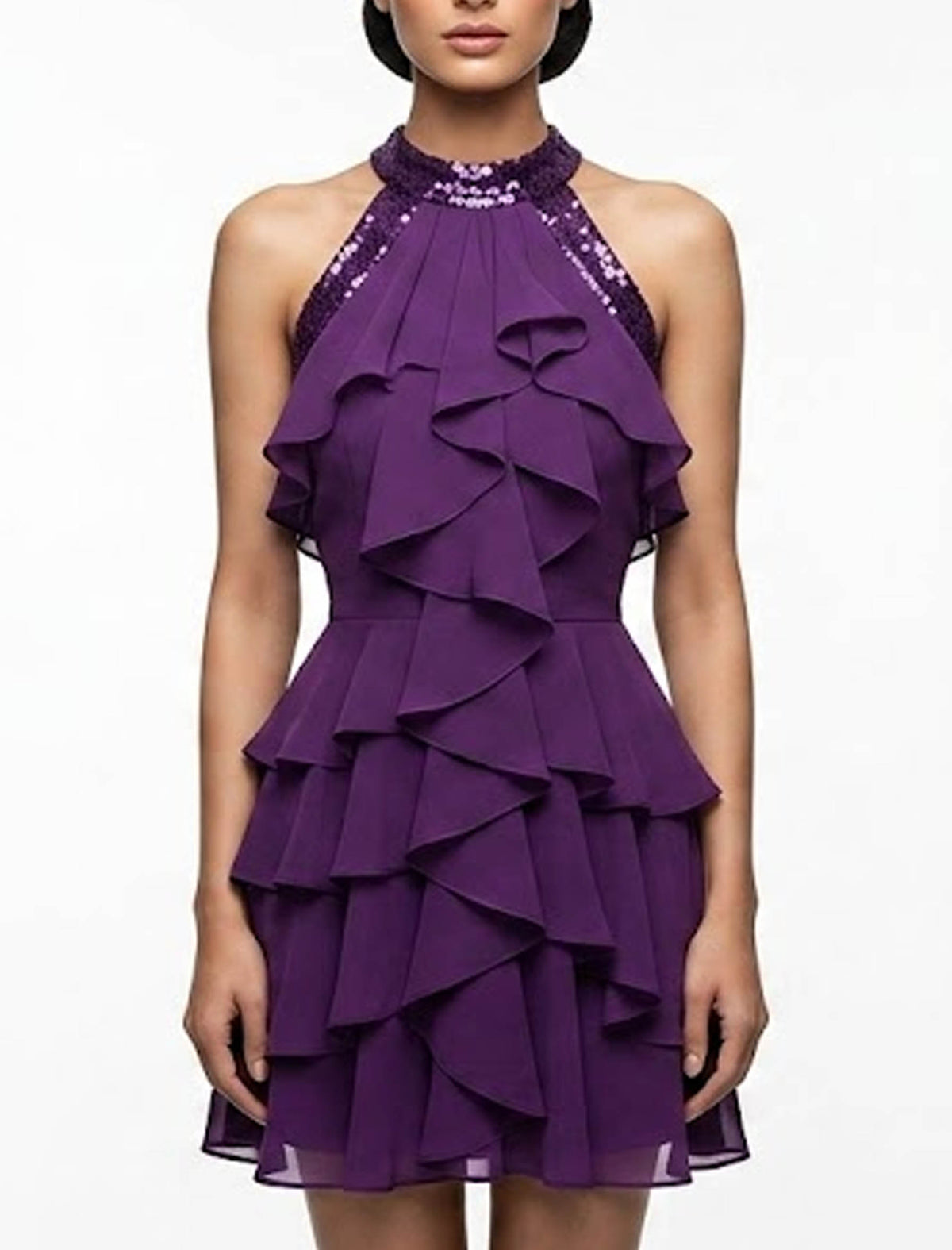 Imported Western mini dress chiffon mini dress No-878 Velnoor Store
