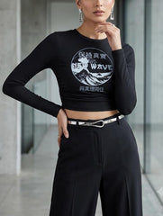 Crop top jersey crop top No-2050 Velnoor Store