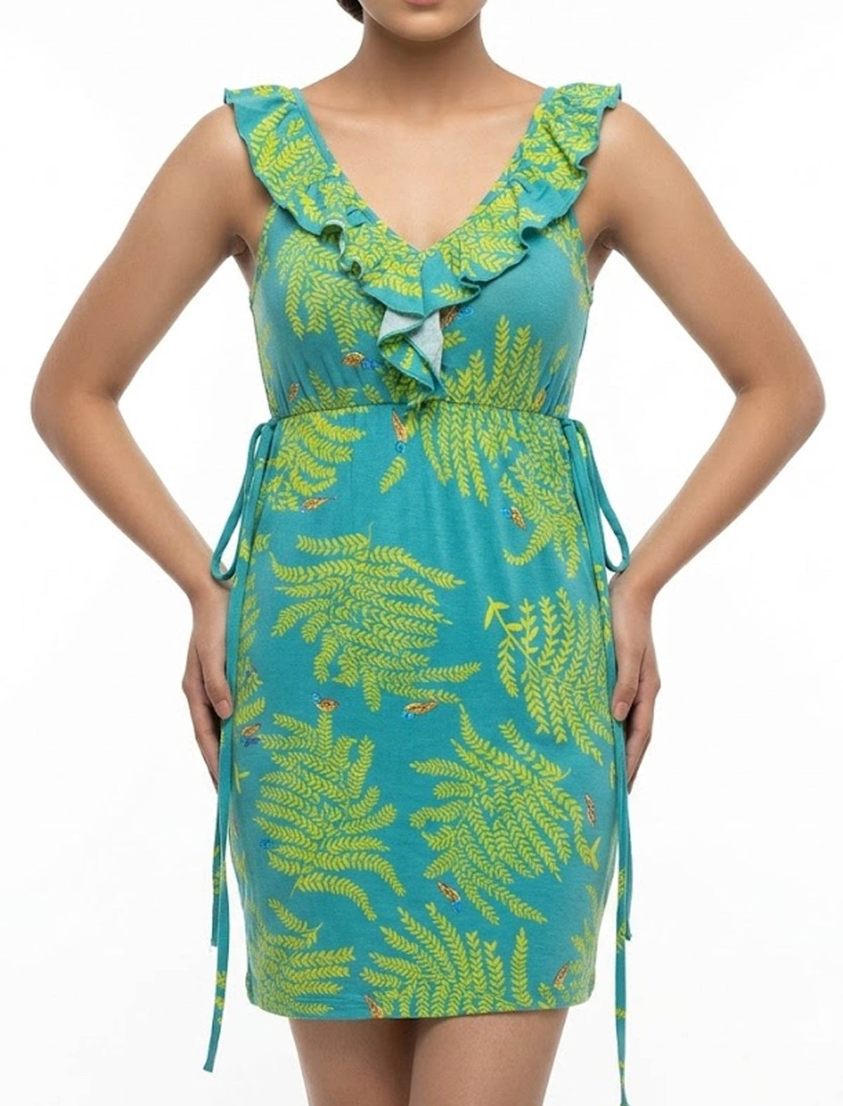Imported Western mini dress linen mini dress No-788 Velnoor Store