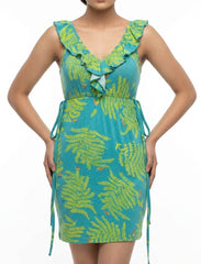 Imported Western mini dress linen mini dress No-788 Velnoor Store