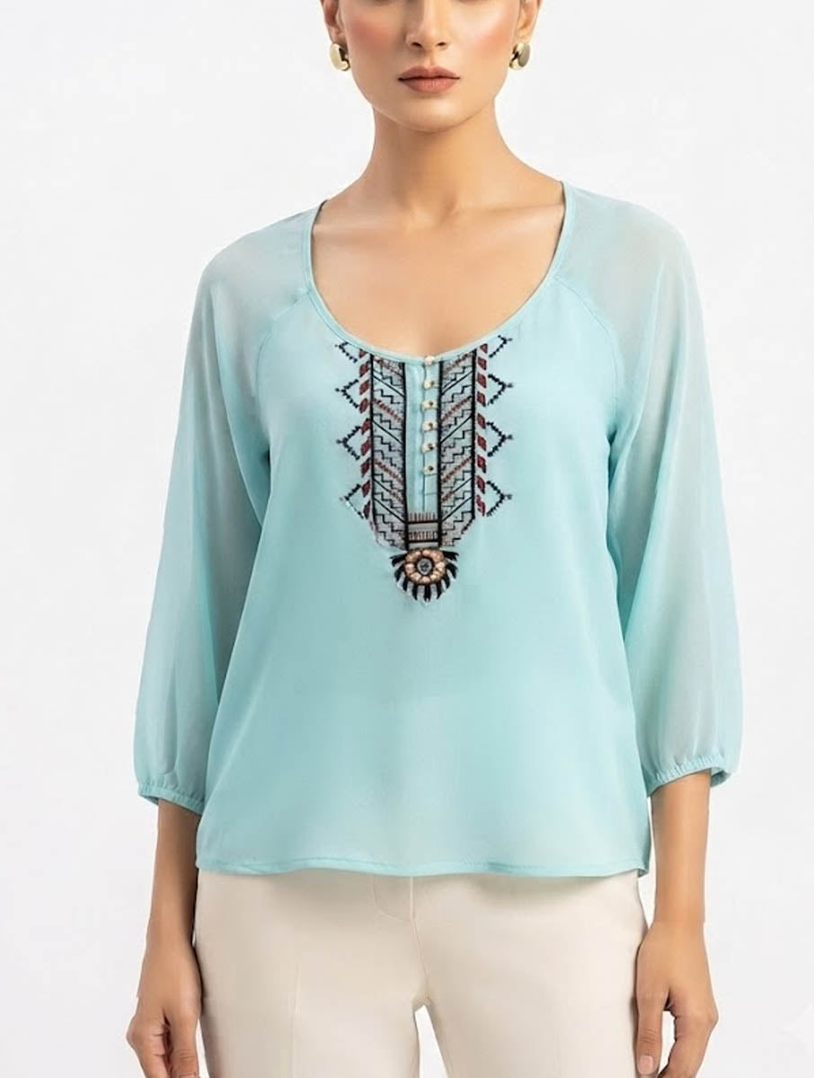 Imported Full sleeve top chiffon full sleeve top No-3573 Velnoor Store