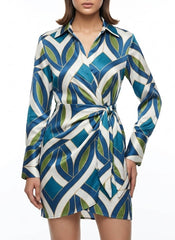 Imported Western Mini Dress silk mini dress No-505 Velnoor Store