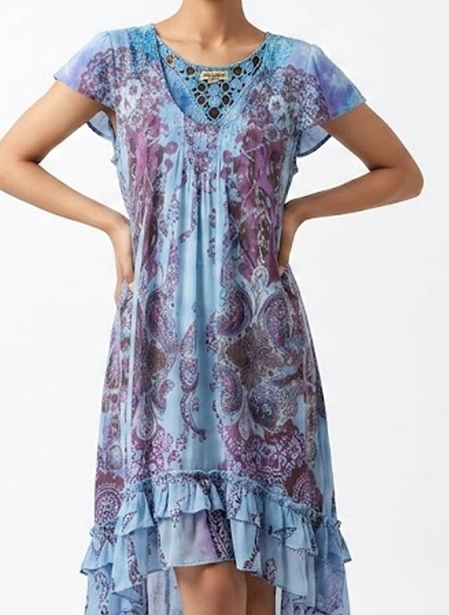 Imported Western mini Dress Silk Mini Dress No-684 Velnoor Store
