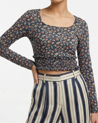 Crop top silk jersey crop top No-1916 Velnoor Store