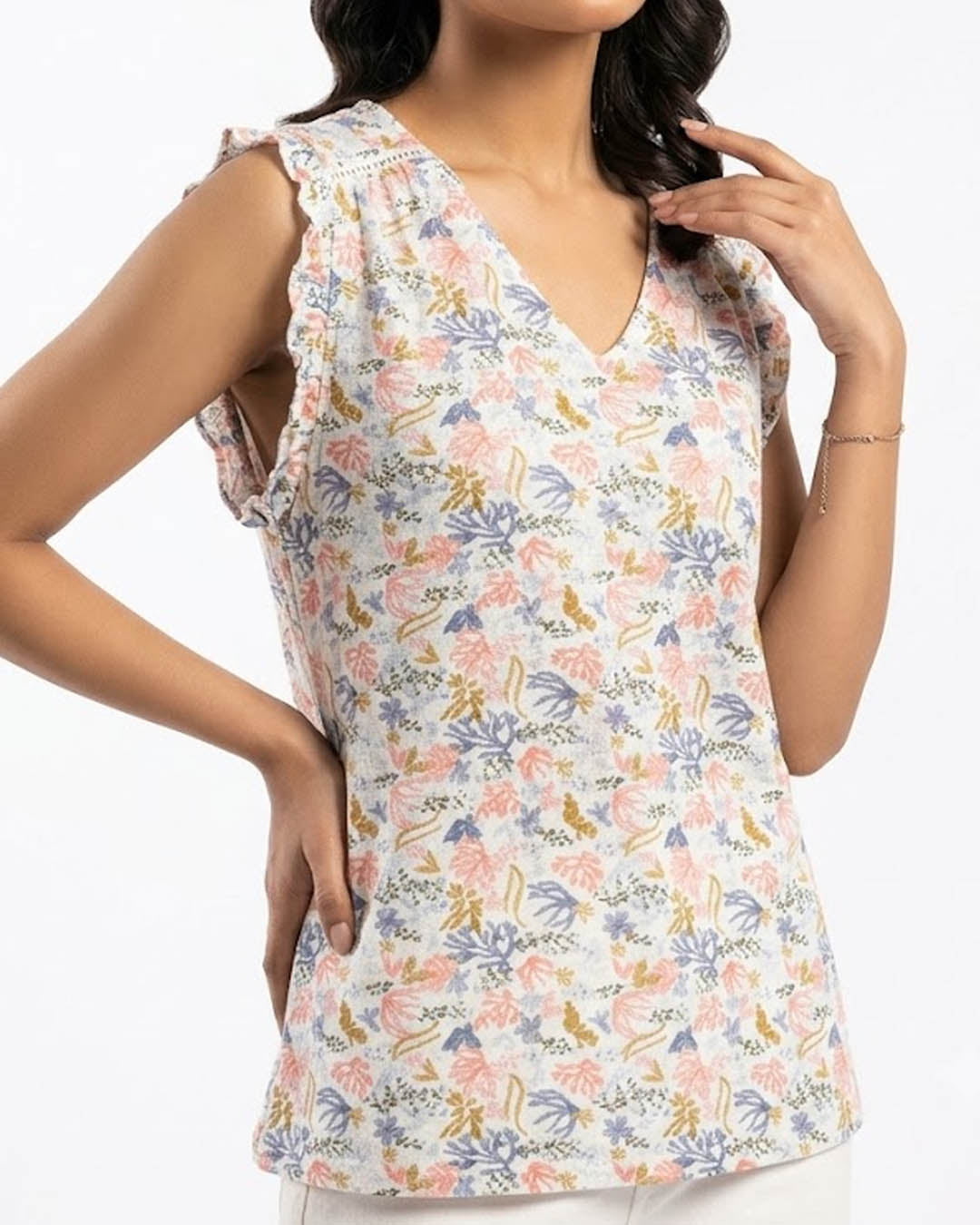 Sleeveless cotton lawn sleeveless No-1842 Velnoor Store