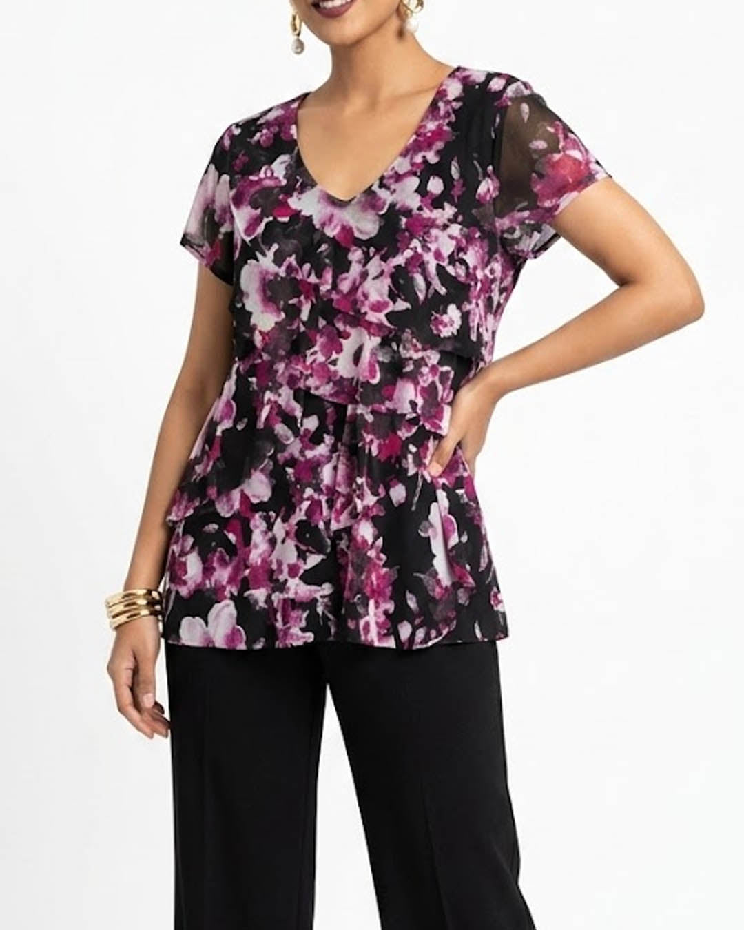 Half sleeve top chiffon jersey half sleeve top No-2225 Velnoor Store