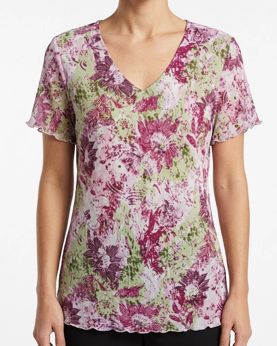 Imported Half sleeve top chiffon half sleeve top No-5493 Velnoor Store