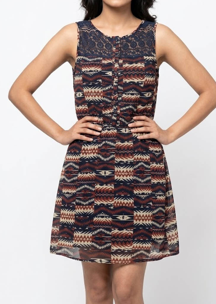 Imported Western mini dress chiffon mini dress No-1370 Velnoor Store