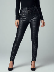 855  Wide Leg Leather Pants | Stylish Faux Leather pants Pakistan - velnoor Women'