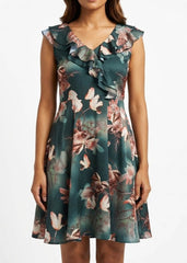 Imported Western mini dress silk jersey mini dress No-1305 Velnoor Store
