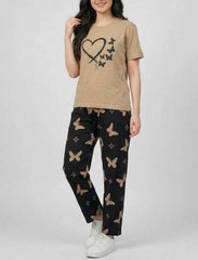 Premium Nightwear Women's 2-Piece Butterfly Pajama Set
