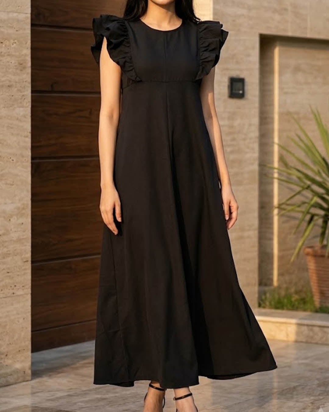 Imported Western long dress jersey long dress No-3717 Velnoor Store