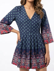 Western mini dress cotton mini dress No-1897 Velnoor Store